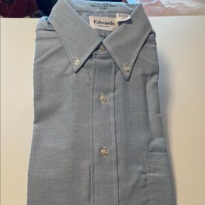 Edwards Men's Classic Blue Button Down Shirt with Short Sleeves